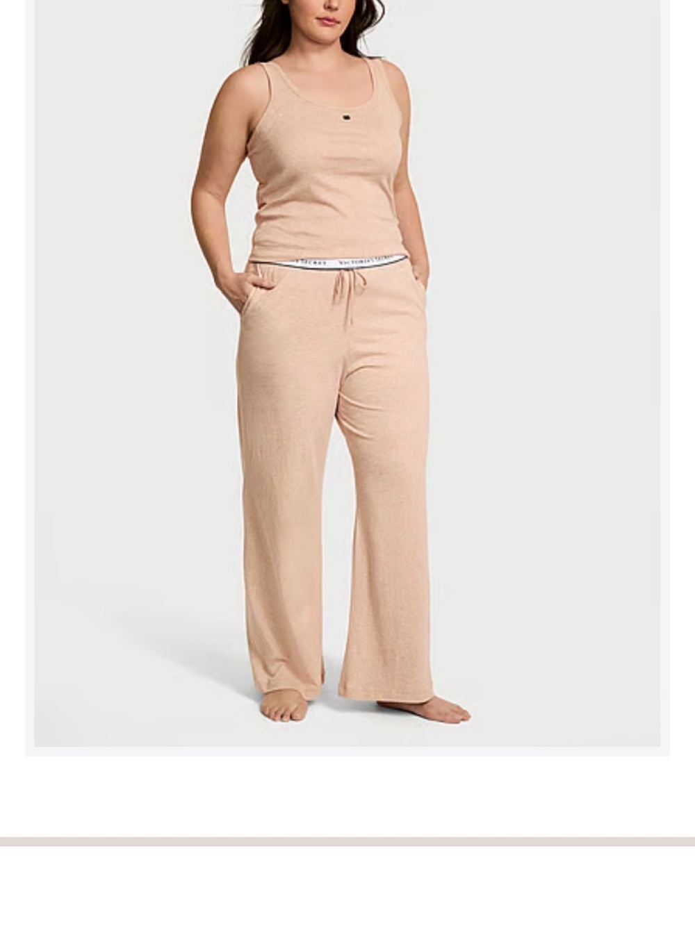 Victoria's Secret Nude Pink Tank & Wide-Leg Lounge Set